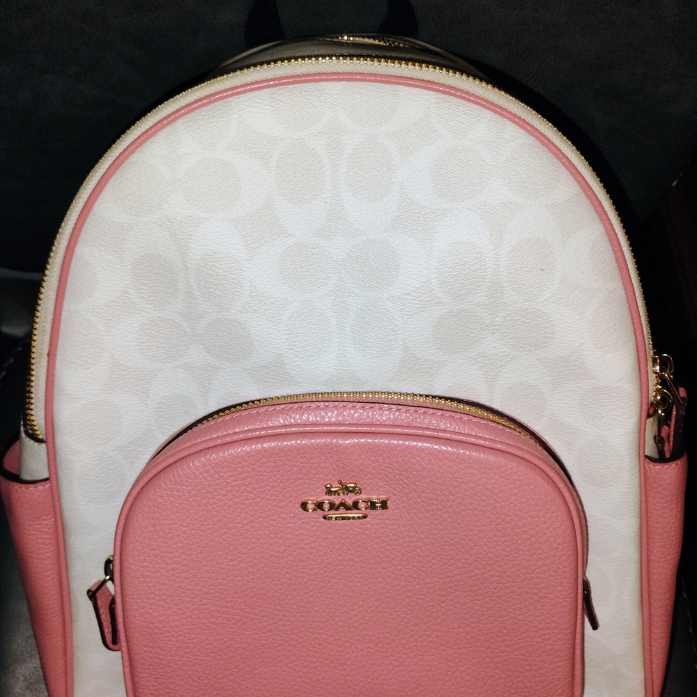 Coach Pink and Cream Women's Backpack and Wallet Set - Picture 5 of 8